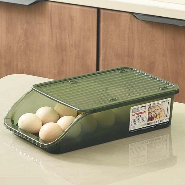 【楽天市場】キッチン家庭用グリーン用自動ローリングエッグボックスコンテナエッグホルダー：Terapower