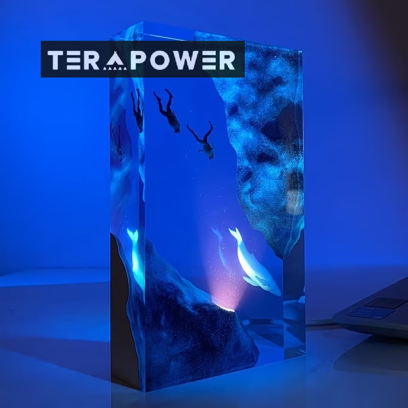 楽天市場】ダイバー＆サメ手作りレジン USBランプ台付き 雑貨