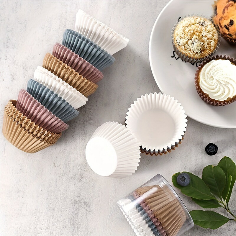 【楽天市場】100個、使い捨てマフィンカップ、食品グレード耐熱カップケーキカップ、グリースプルーフペーパーカップケーキライナー、マフィン型