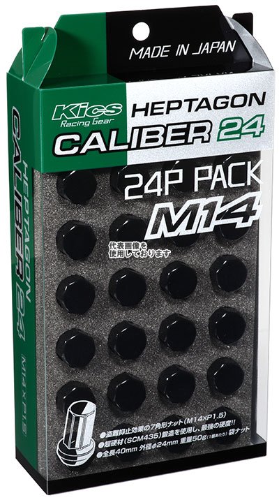 KYO-EI(協永産業) HEPTAGON CALIBER 24 M14×P1.5 BK 24pcs ブラック HPC04K-24(沖縄・離島不可)