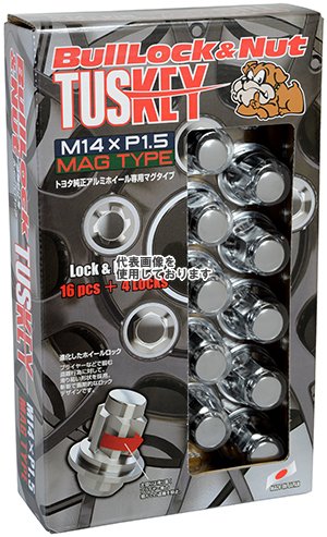 KYO-EI(協永産業) Bull Lock TUSKEY Mag Type Lock&Nut M14×P1.5 20pcs クロームメッキ T0641(沖縄・離島不可)|ゼンリンドライバーズステーション