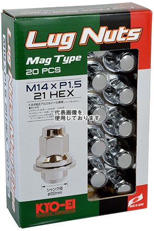 KYO-EI(協永産業) トヨタ純正タイプ ナット セット M14×P1.5 20P 20pcs クロームメッキ T241-20P(沖縄・離島不可)|ゼンリンドライバーズステーション