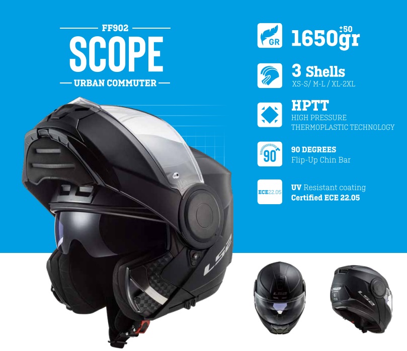 SCOPE（スコープ）システムヘルメット マット ブラック XXLサイズ LS2