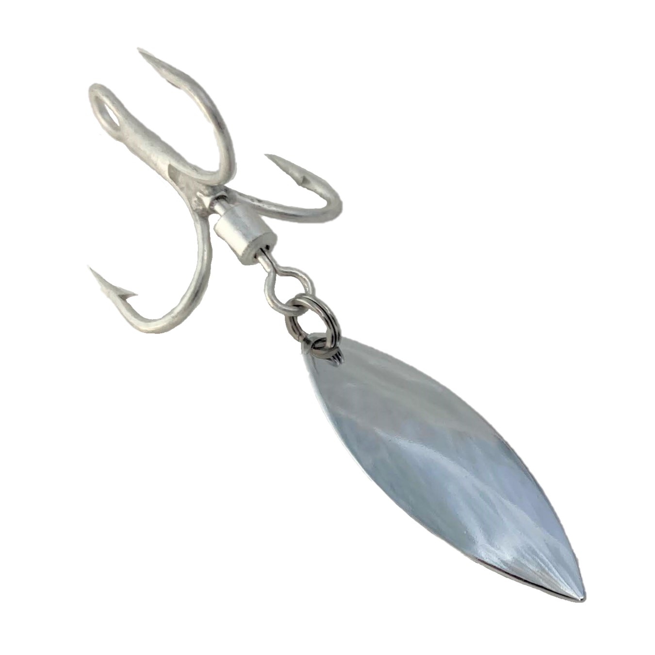 楽天市場】ブレードフック 4# 10個セット シルバー トレブルフック