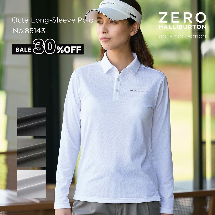【安心の公式ストア】セール30%オフ ゼロハリバートンゴルフ ZERO HALLIBURTON GOLF | ZHG-W5A6a | Octa Long-Sleeve Polo 秋冬 レディースウェア ゴルフウェア 長袖シャツ 85143｜公式ゼロハリバートン店