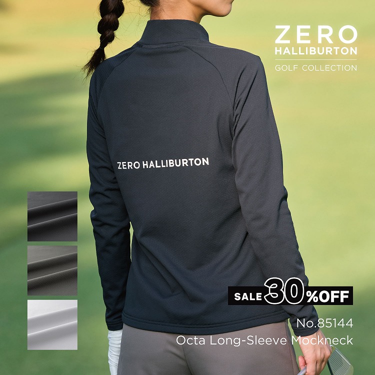 【月間優良ショップ受賞】セール30%オフ ゼロハリバートンゴルフ ZERO HALLIBURTON GOLF | ZHG-W5A6b | Octa Long-Sleeve Mockneck 秋冬 レディースウェア ゴルフウェア 長袖モックネックシャツ 背面ロゴ 85144