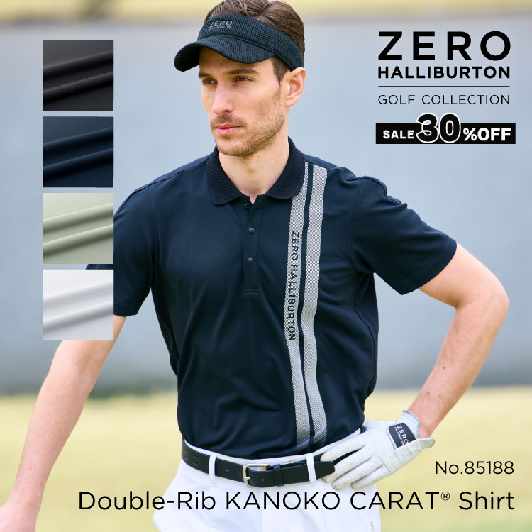 【お買い物マラソン開催中】セール30%オフ ゼロハリバートンゴルフ ZERO HALLIBURTON GOLF | ZHG-M6S4b | Double-Rib KANOKO CARAT Shirt 鹿の子ポロシャツ ダブルリブ メンズウェア 春夏モデル ゴルフウェア 85188|公式ゼロハリバートン店