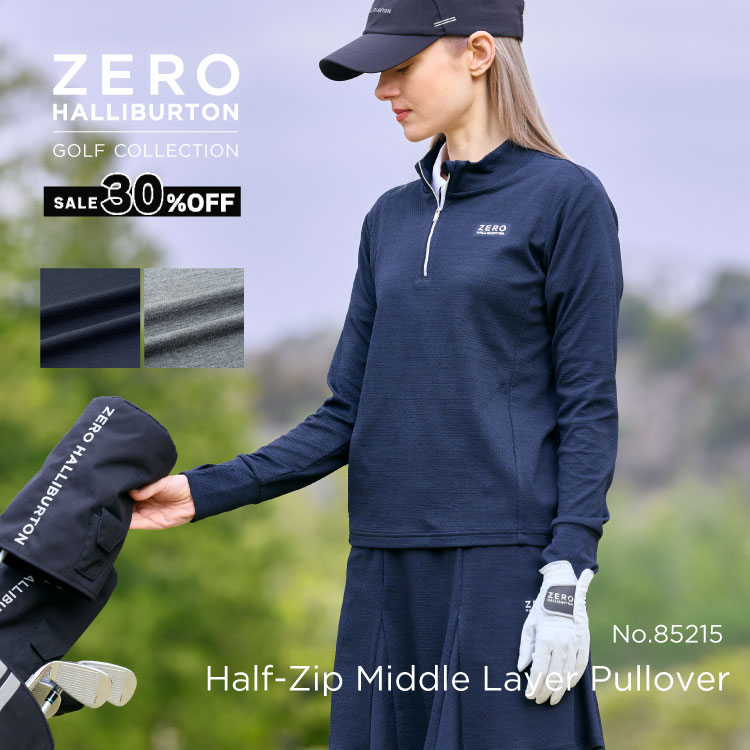 【お買い物マラソン開催中】セール30%オフ ゼロハリバートンゴルフ ZERO HALLIBURTON GOLF | ZHG-W6S2a | Half-Zip Middle Layer Pullover フルジップジャケット レディースウェア 春夏モデル ゴルフウェア 85215|公式ゼロハリバートン店