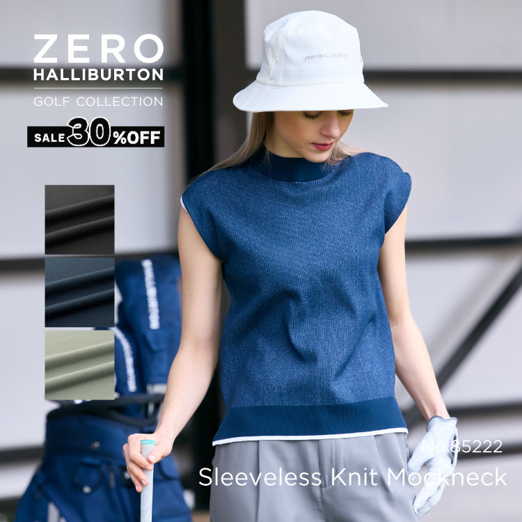 【お買い物マラソン開催中】セール30%オフ ゼロハリバートンゴルフ ZERO HALLIBURTON GOLF | ZHG-W6S8b | Sleeveless Knit Mockneck ノースリーブニットモックネックシャツ レディースウェア 春夏モデル ゴルフウェア 85222｜公式ゼロハリバートン店