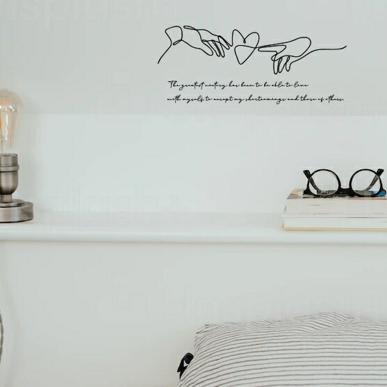 ラインアート ウォールステッカー 転写式ステッカー おしゃれ空間に変身 ニュアンスインテリア 寝室インテリア カフェインテリア インテリアステッカー オードリーヘップバーン名言ステッカー 英文ステッカー ドアステッカー レビュー特典あり 4周年記念イベントが