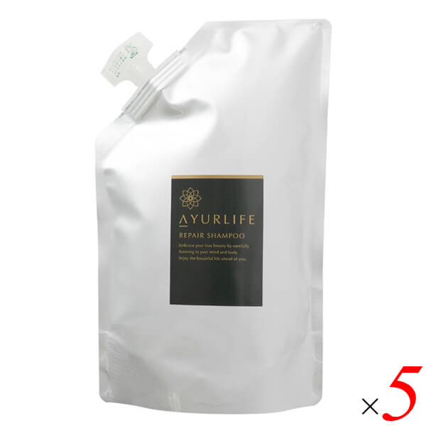 【尖んがり最大限度8倍！】百貨店SALE！遣って行くの木 アーユルライフ リペアシャンプー 400ml(詰替) 5袋書き割り アミノ酸 ノンケイ素樹脂 髪の毛世話をする 馨り