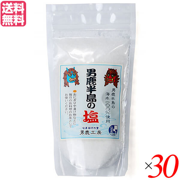 最大33倍 塩 天然塩 食塩 男鹿半島の塩 80g 30袋セット 男鹿工房 送料無料 安心の定価販売
