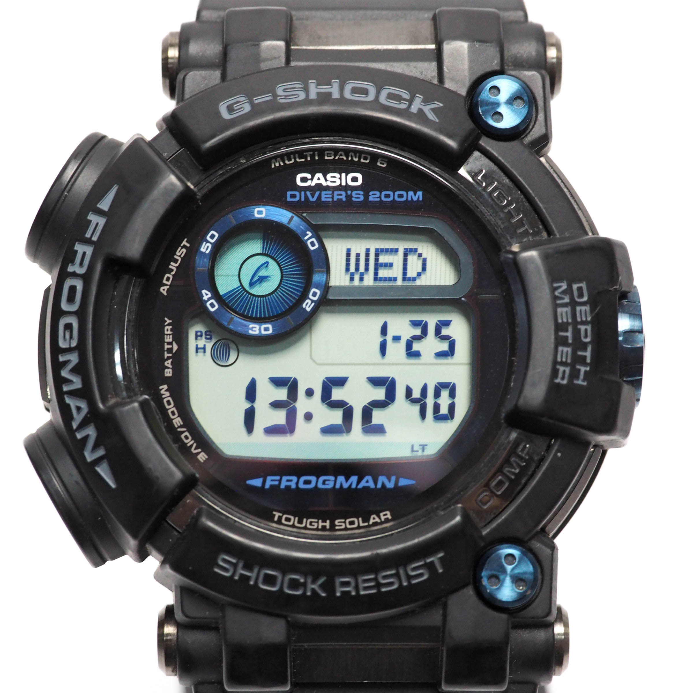G-SHOCK ジーショック CASIO カシオ ステンレス Bluetooth カーボン デジタル文字盤 タフソーラー ISO200m潜水用防水  GWF-D1000B-1JF FROGMAN ブルー ダイバーズウォッチ 腕時計 フロッグマン ブラック メンズ 耐衝撃構造 メンズ腕時計 