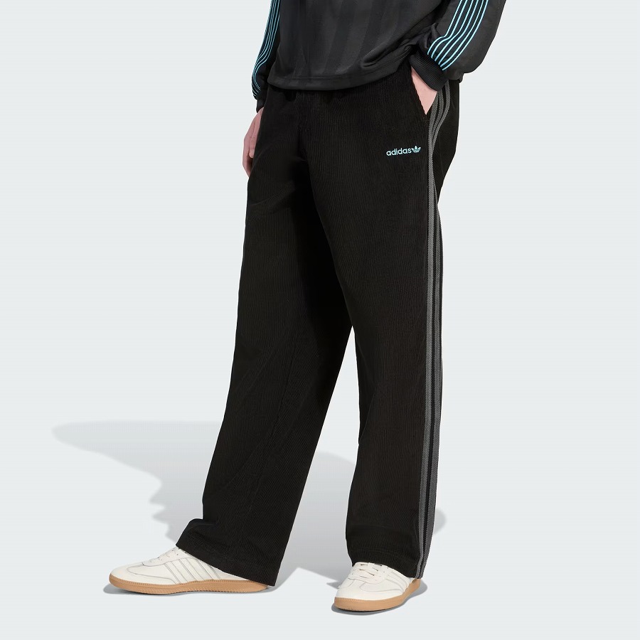 (アディダスオリジナルス) adidas Originals コール天ズボン下 ティーシャツ 今めかしい スリー縞模様 ボトムス メンズ KS202 JX3107 MEN\u0027S CORDUROY PANTS BLACK × GREY SIX