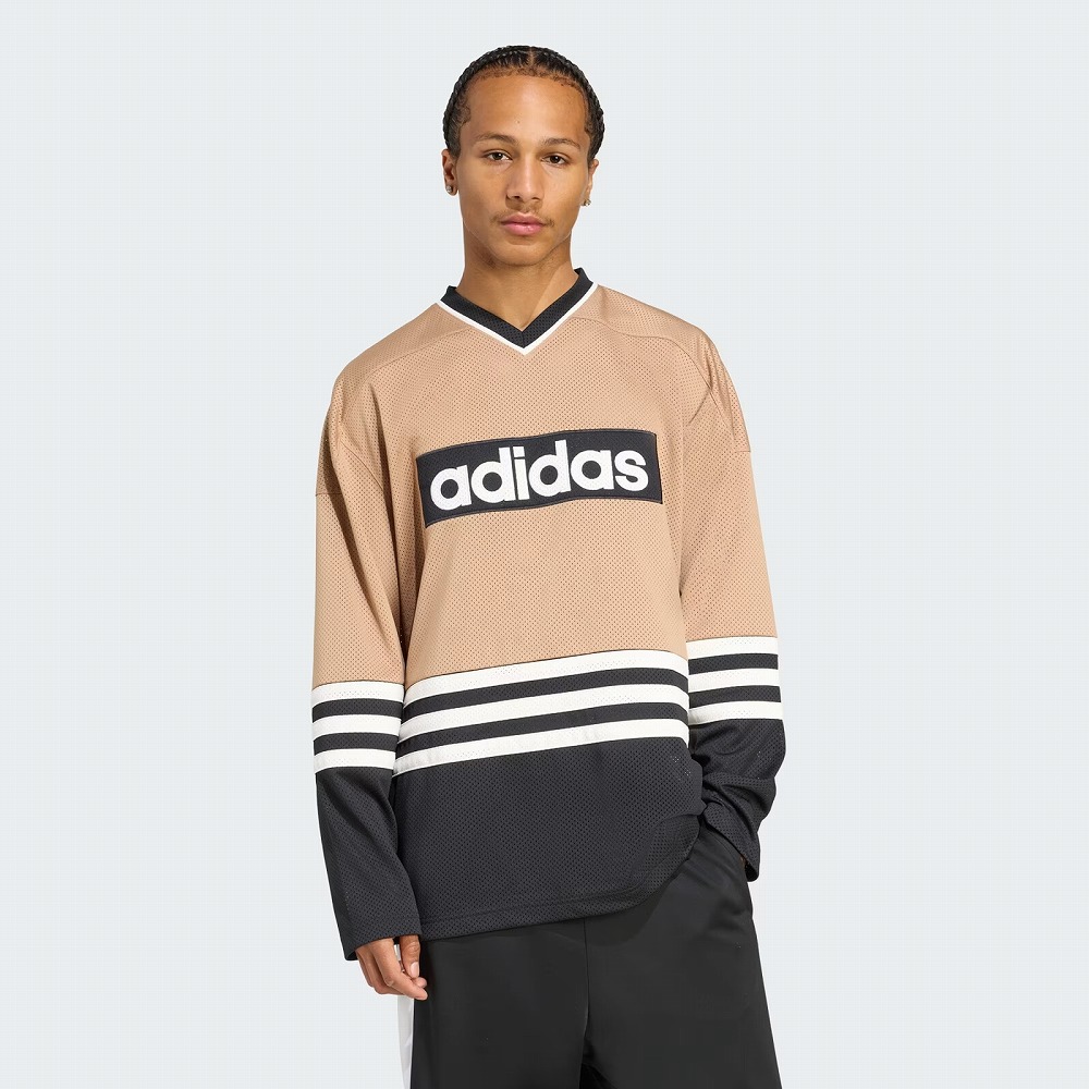 (アディダスオリジナルス) adidas originals ホッケージャージ 厚地の外套大きさ 貨物自動車とっ始め 表どおり メンズ KO463 JY0251 MEN\u0027S OVERSIZED HOCKEY JERSEY CARDBOARD