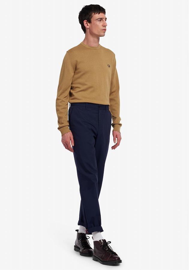フレッドペリー クラッシッククルー プルオーバー 丸首セーター CLASSIC CREW NECK JUMPER K9601 363 WARM STONE