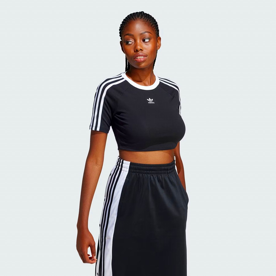 【日本未入荷】バレエコアadidasリボン　リブロゴクロップドTシャツ バレエコアadidasリボン クロップドTシャツ M｜Yahoo!フリマ（旧