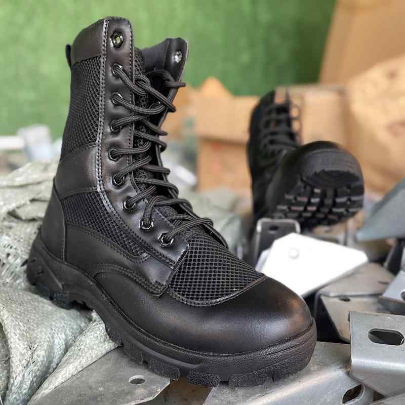 ブーツ 男性用 軽量 薄型 CQB 作戦靴 通気性 メッシュ 高帮 訓練靴 防臭 保安 警備 任務 Tactics タクティカル 滑り止め 吸汗 低反発インソール画像