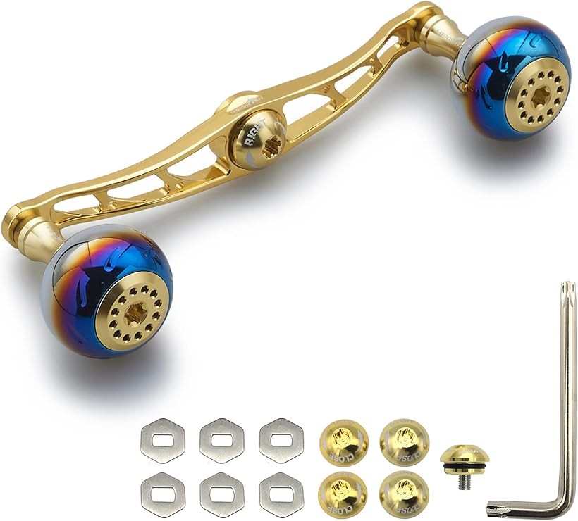 リール ハンドル シマノ ダイワ アブガルシア 通用 ベイトリール Aurora Series 369 (ゴールド, 115mm)|ライフセレクト LUMIRA(ルミラ)
