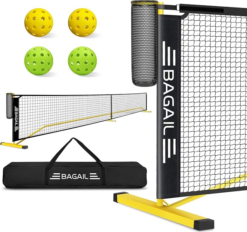 ピックルボールネットアウトドア用 6.7Ｍ/22FT規格サイズネット ポータブル 屋外規制サイズ ボールコレクター付き 簡単に組み立て ピックルボール付き キャリングバッグ付き (イエロー＋ブラック, 6.7Ｍ/22FT規格)｜ライフセレクト　LUMIRA（ルミラ） 10,074円