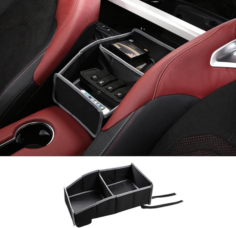 トヨタ スープラ 2019年～現行に専用 車用 収納ボックス シート収納ボックス 座席間の収納 多機能ツールボックス 収納整理バッグ コイン/メガネ/財布/カード 大容量 耐久性 取り付け簡単 カー用品 (ブラック, パターンなし)｜生活雑貨の大型店　暮匠