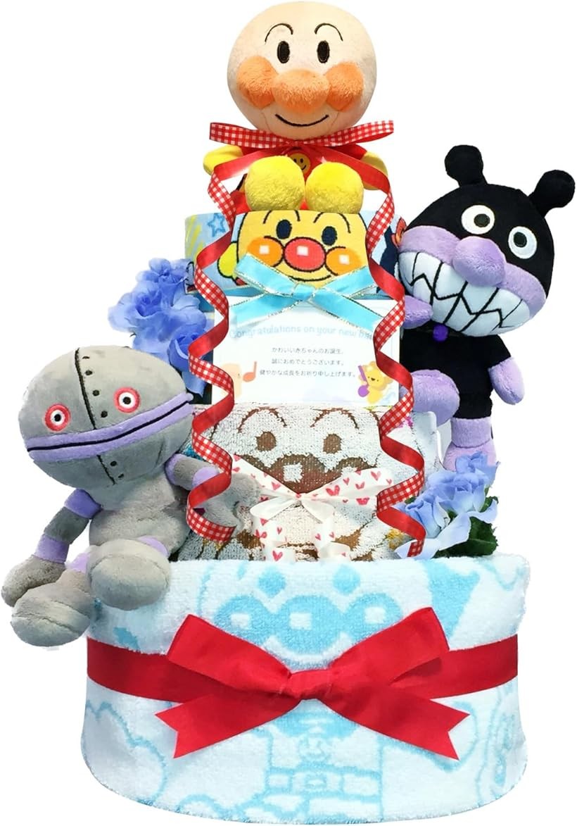 おむつケーキ 男の子 出産祝い 赤ちゃん 誕生日 ベビーシャワー ギフト (ブルー, 3段 Sサイズ)|生活雑貨の大型店 暮匠