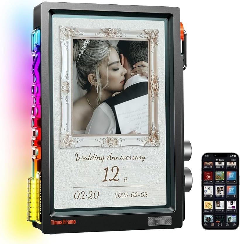 Wi-Fi6対応 Times Frame デジタルフォトフレーム 革新な半透明 RGBIC搭載 500のテーマ 64GB内蔵 フルHD 10.1インチ 専用アプリ 写真動画再生 マイク内蔵 おしゃれ ギフトにも最適 (サイバーブラック)｜生活雑貨の大型店　暮匠