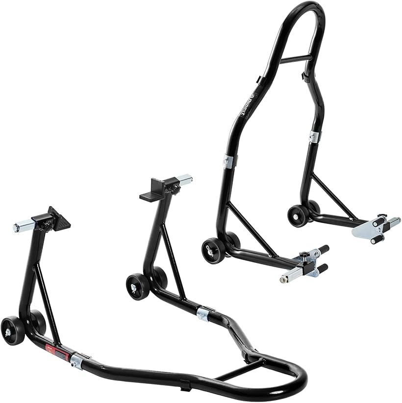 バイクスタンド メンテナンススタンド フロント＆リア 整備用 耐荷重385kg 850LBS (ブラック, フロント＆リア 予備用)｜生活雑貨の大型店　暮匠 8,424円