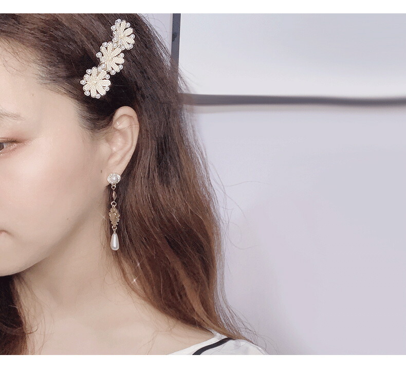 超ポイント祭?期間限定】 バレッタ ヘアクリップ ヘアアクセサリー 結婚式 パーティなどにも人気 花 ヒナギク 雛菊 パール ラインストーン  レディース 髪飾り 簡単ヘアアレンジ 可愛い おしゃれ フォーマルFJ0020 qdtek.vn