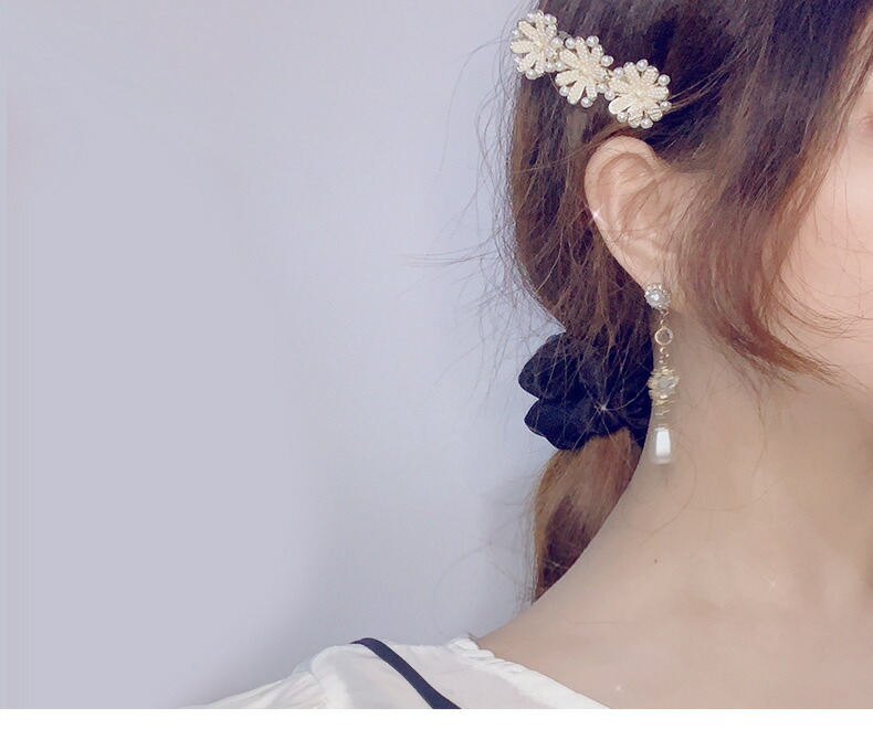 超ポイント祭?期間限定】 バレッタ ヘアクリップ ヘアアクセサリー 結婚式 パーティなどにも人気 花 ヒナギク 雛菊 パール ラインストーン  レディース 髪飾り 簡単ヘアアレンジ 可愛い おしゃれ フォーマルFJ0020 qdtek.vn