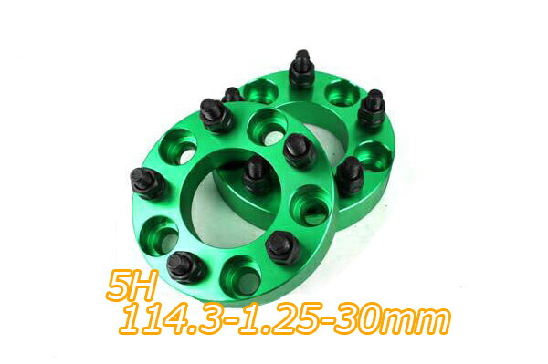 【沖縄・離島への配送不可】ランディ C25 C26 C27 ワイトレ 5H 2枚組 PCD114.3-1.25 30mm ワイドトレッドスペーサー (緑)