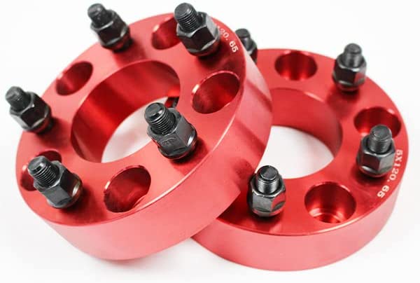 【沖縄・離島への配送不可】 ワイドトレッドスペーサー 5穴 2枚組 PCD120.65 ボルトピッチ1/2X20 厚さ38.1mm レッド