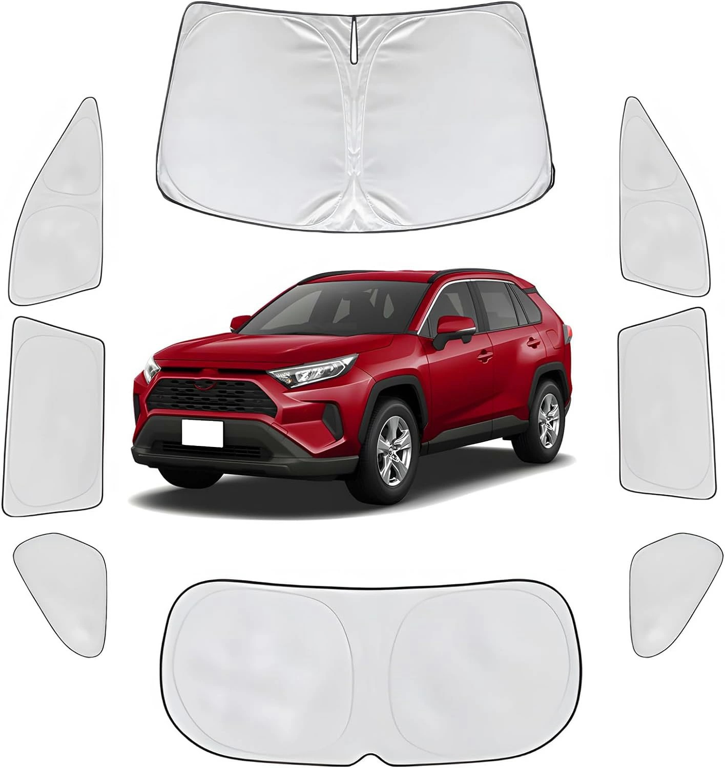 断熱 保温 uvカットトヨタ rav4 全窓サンシェード 50系 車中泊 断熱 フロント 遮光 リア 日除け uvカット アクセサリー (rav4 50系)車 rav4（2019～現行）サンシェード カーテン 車中泊 (rav4(2019～現行)全面セット)｜ZEV SHOP