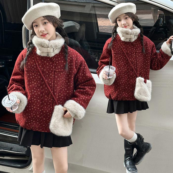 女の子 ジャケット 冬服 厚手 子供コート 立ち襟 ボアコート 裏起毛 裏ボア キッズ 子供服 アウター 可愛い 韓国風 トップス 子供ボアコート 防寒 ポケット付き 韓国子供 ボアジャケット キッズ コート アウター 通園 通学 暖かい 厚手コート 起毛 ファッション感 120-170cm
