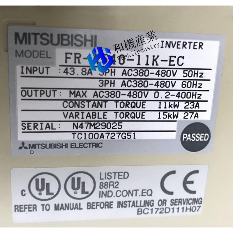【新品★送料無料】 MITSUBISHI三菱電機 FR-A540-11K-EC 【６ヶ月保証】