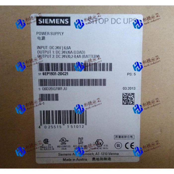 【新品★貨物輸送無料】SIEMENS SITOP 6EP1931-2DC21 DC UPS MODULE 24 V/6 A UNINTERRUPTIBLE POWER SUPPLY ★【６ヶ月引き受ける】