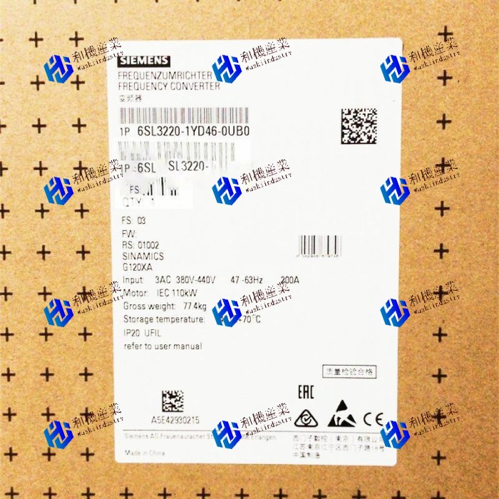 【新品★送料無料】SIEMENS シーメンス インバータ 6SL3220-1YD46-0UB0 G120XA 440V 110kW ★【６ヶ月保証】