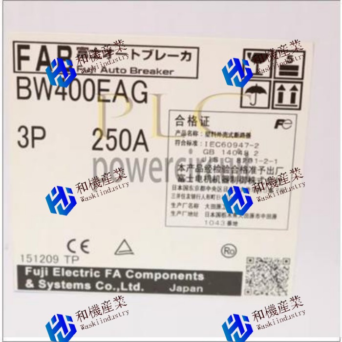 【新品★貨物輸送無料】Fuji New BW400EAG 3P 250A エアサーキットブレーカー 【６ヶ月引き受ける】