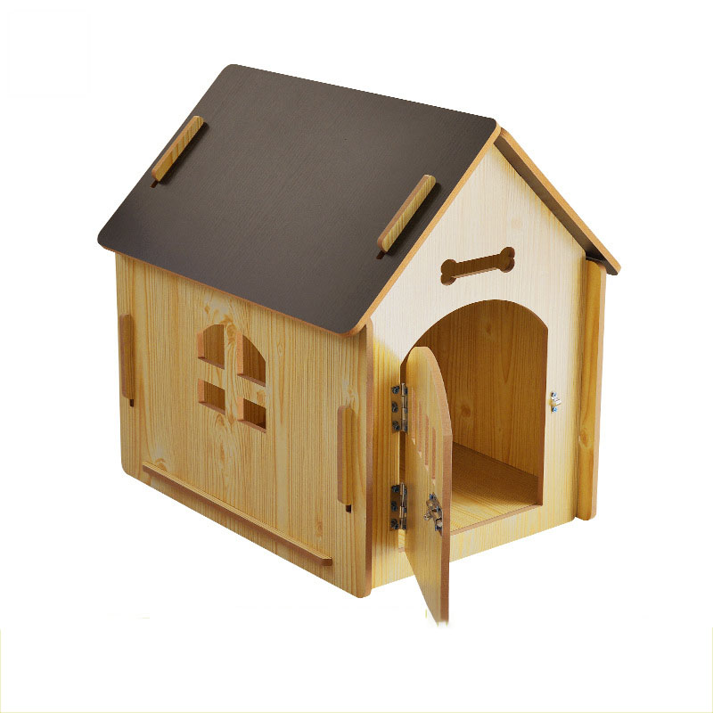 ペットハウス 犬 室内 木目調 屋外 犬 猫 ペット ハウス ベッド 犬小屋 窓付き 組み立て簡単 犬小屋 猫小屋 木製ゲージ 換気 通気性 小型犬 おしゃれ かわいい｜木漏れ日ライフ 店