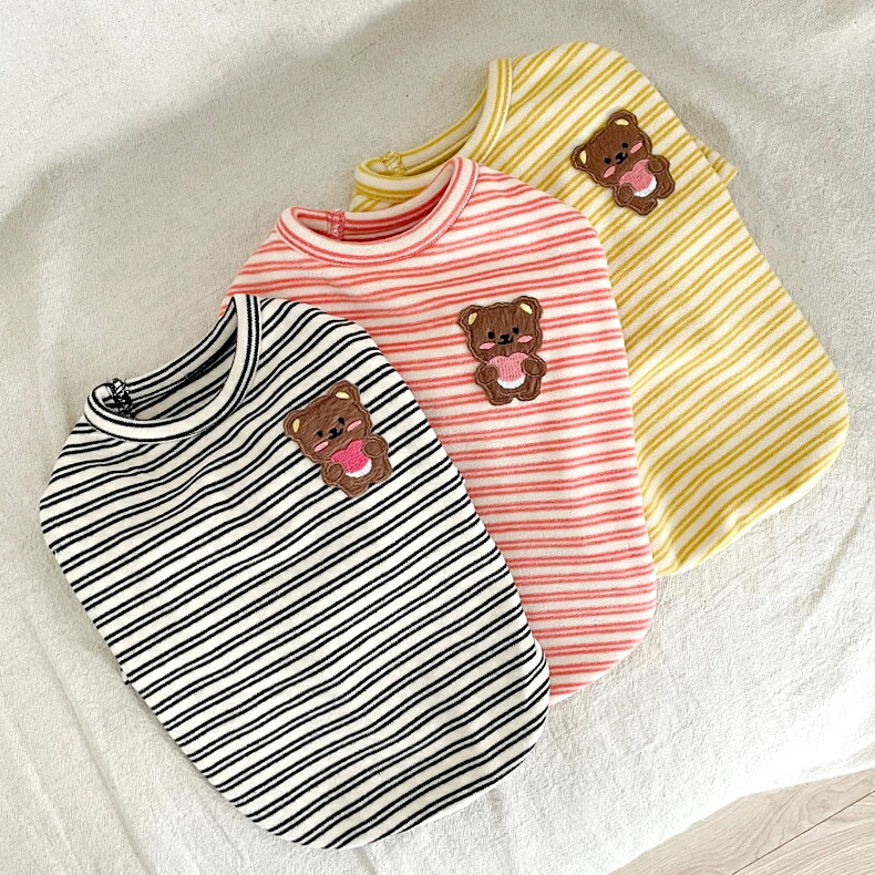 【　300円OFF　クーポン　S　配布中　Tシャツ　ジーモアンドコー　ペットグッズ　XS　3色展開　シャツ　カットソー　】　ペット　L　M　犬服　XL　犬用品　ジーモアンドカンパニー　ボーダー柄　ZiimoCo.　くまさん　通年　ドッグウェア　送料無料　ペット用品　新入荷