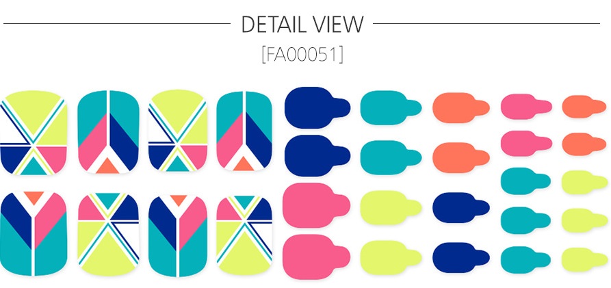 楽天市場 公式 貼るだけ 簡単 ネイルシール フット用 幾何学模様ビビッドカラー 夏 ジェルネイルシール ビビッドカラー ネオン 柄 ペディキュア ネイルステッカー ネイルシート 足用 フットネイル ジニピン Zinipin 韓国 送料無料 Fa Zinipin Japan