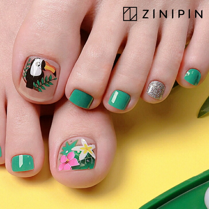 楽天市場 貼るだけ 簡単ネイルシール フット用 トロピカルバード 30枚入 ジェルネイルシール パール グリーン デザイン 柄ペディキュア ネイルステッカー ネイルシート 足用 フットネイル ジニピン Zinipin 韓国 送料無料 Fa Zinipin Japan 楽天市場店