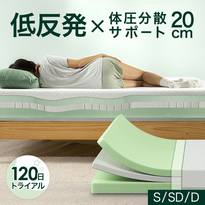 楽天市場】ZINUS ベーシック Green Tea 20cm ベッド マットレス 