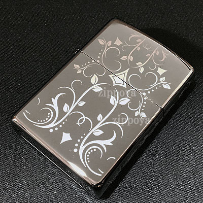 【ZIPPO】ジッポーFIRIGREE PATTERN ブラックアイス ５面加工 28833