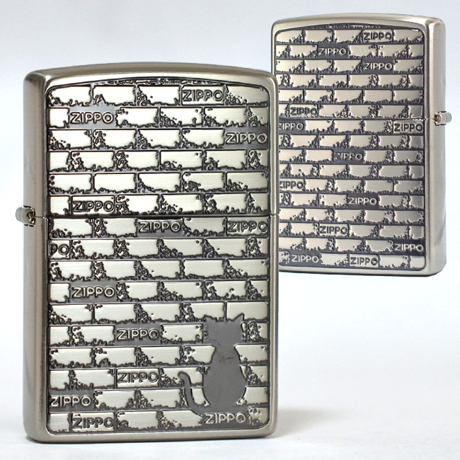 【楽天市場】ブリックキャットSV BRICK CAT シルバー 両面加工 ZIPPO ジッポー オイルライター 猫・ネコ・ねこ・CAT