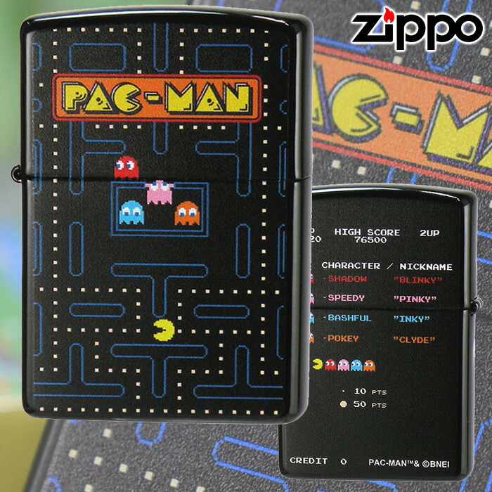 ZIPPO パックマン PAC-MAN Classic ◆ バンダイナムコ　BANDAI NAMCO レトロゲーム ジッポー オイルライター ブラック 黒