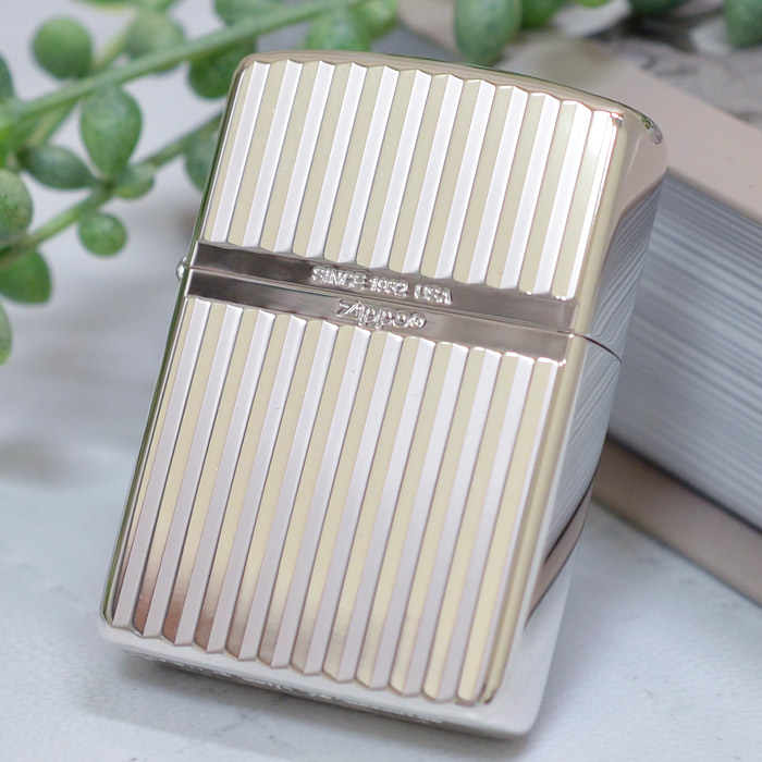 ARMOR 3D深彫り彫刻 両面加工 [ ヴァーティカルライン 16SD-DA ] ◆ 喫煙具 ZIPPO ジッポー オイルライター アーマー ストライプ シルバー 銀 シンプル 贈り物 ギフト プレゼント｜ZIPPO Specialty NAKAMURA
