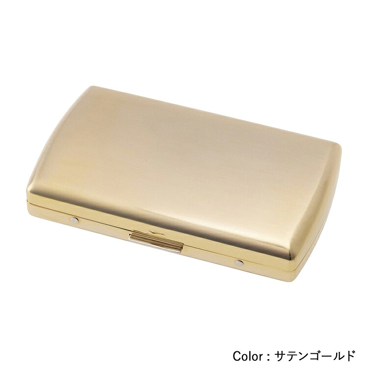 ヴィーナス12【サテンゴールド】キングサイズ(85mm)×12本収納 1-21126-41 ◆シガレットケース タバコケース たばこ入れ 坪田パール VENUS12 喫煙具 携帯用 金属 メタル シンプル 金色