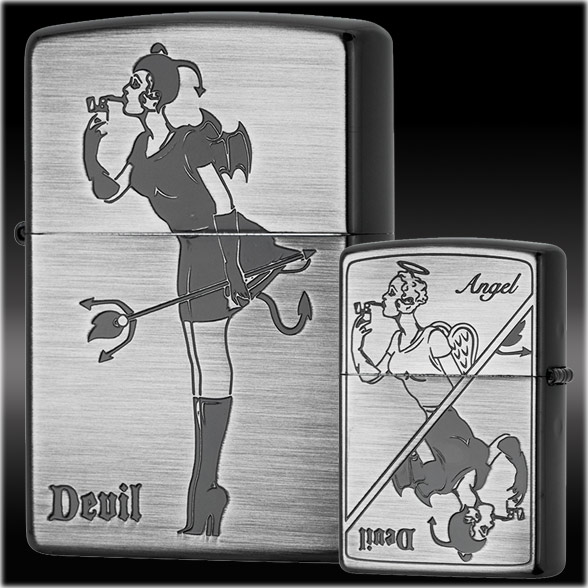 エンジェル＆デビル デビル ガール ◆ZIPPO ジッポー オイル ライター 喫煙具 zippo ウィンディ -Angel & Devil Girl- 天使と悪魔 Windy｜ZIPPO Specialty NAKAMURA