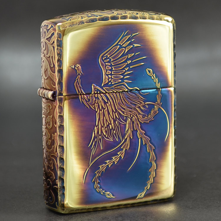 唐草 -鳳凰- 5面加工 BRいぶし ◆喫煙具 ZIPPO ジッポー オイルライター アーマー ARMOR フェニックス Phoenix ブラスいぶし 真鍮 和柄 渋い